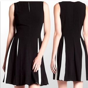 JustTaylor Black Pleated Skater Dress
